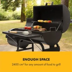 Beef Brisket Smoker Grill Holzkohlegrill/Smoker Edelstahl-Grill Mobil -Küchengeräte 10033460 yy 0004 logo Klarstein Beef Brisket Smoker Grill schwarz