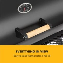 Beef Brisket Smoker Grill Holzkohlegrill/Smoker Edelstahl-Grill Mobil -Küchengeräte 10033460 yy 0008 logo Klarstein Beef Brisket Smoker Grill schwarz