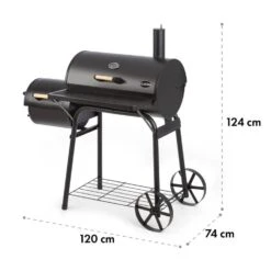 Beef Brisket Smoker Grill Holzkohlegrill/Smoker Edelstahl-Grill Mobil -Küchengeräte 10033460 yy 0009 logo Klarstein Beef Brisket Smoker Grill schwarz