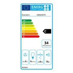 Contempo Unterbau-Dunstabzugshaube 60cm 175m³/h LED Edelstahl Acryl -Küchengeräte 10033470 energy label