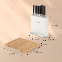 Kitano Plus Messer-Set 9 Tlg. Holzblock Bambus-Schneidebrett Weiß -Küchengeräte 10033673 yy 0008 logo