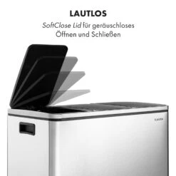 Grandmaster Trash Treteimer 54l / 3x18L Geräuschlos PP Edelstahl -Küchengeräte 10033726 de 0003 logo