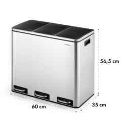 Grandmaster Trash Treteimer 54l / 3x18L Geräuschlos PP Edelstahl -Küchengeräte 10033726 yy 0006 logo Klarstein Grandmaster Trash Treteimer 54l