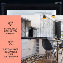 Brooklyn 42 Mini-Kühlschrank Glastür LED Ablage -Küchengeräte 10033821 DE 0003 usp