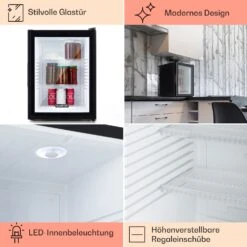 Brooklyn 42 Mini-Kühlschrank Glastür LED Ablage -Küchengeräte 10033821 DE 0005 usp