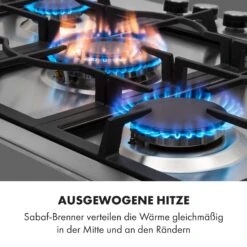 Ignito 5 Zonen Gaskochfeld 5-flammig Sabaf-Brenner Edelstahl Silber -Küchengeräte 10034111 de 0003 logo
