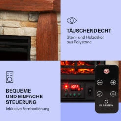 Lienz Elektrischer Kamin 1800W Steindekor Polystone Fernbedienung -Küchengeräte 10034122 de 0003 logo
