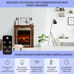 Lienz Elektrischer Kamin 1800W Steindekor Polystone Fernbedienung -Küchengeräte 10034122 de 0006 usp