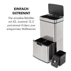 Touchless Müllsammler Sensor 72L 4 Behälter ABS PP Edelstahl Gebürstet 14 Touchless Müllsammler Sensor 72L 4 Behälter ABS PP Edelstahl Gebürstet -Küchengeräte 10034128 de 0003 logo