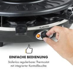 Fonduelette Raclette Und Fondue 1350W 1 Liter 38 Cm Ø Für 8 Personen -Küchengeräte 10034138 de 0004 logo