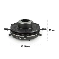 Fonduelette Raclette Und Fondue 1350W 1 Liter 38 Cm Ø Für 8 Personen -Küchengeräte 10034138 yy 0007 logo Klarstein Fonduelette Raclette und Fondue 1350W