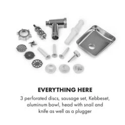 Kraftprotz Elektrischer Fleischwolf 700 W Kupfermotor Edelstahl -Küchengeräte 10034215 yy 0006 logo Klarstein Kraftprotz elektrischer Fleischwolf weiss