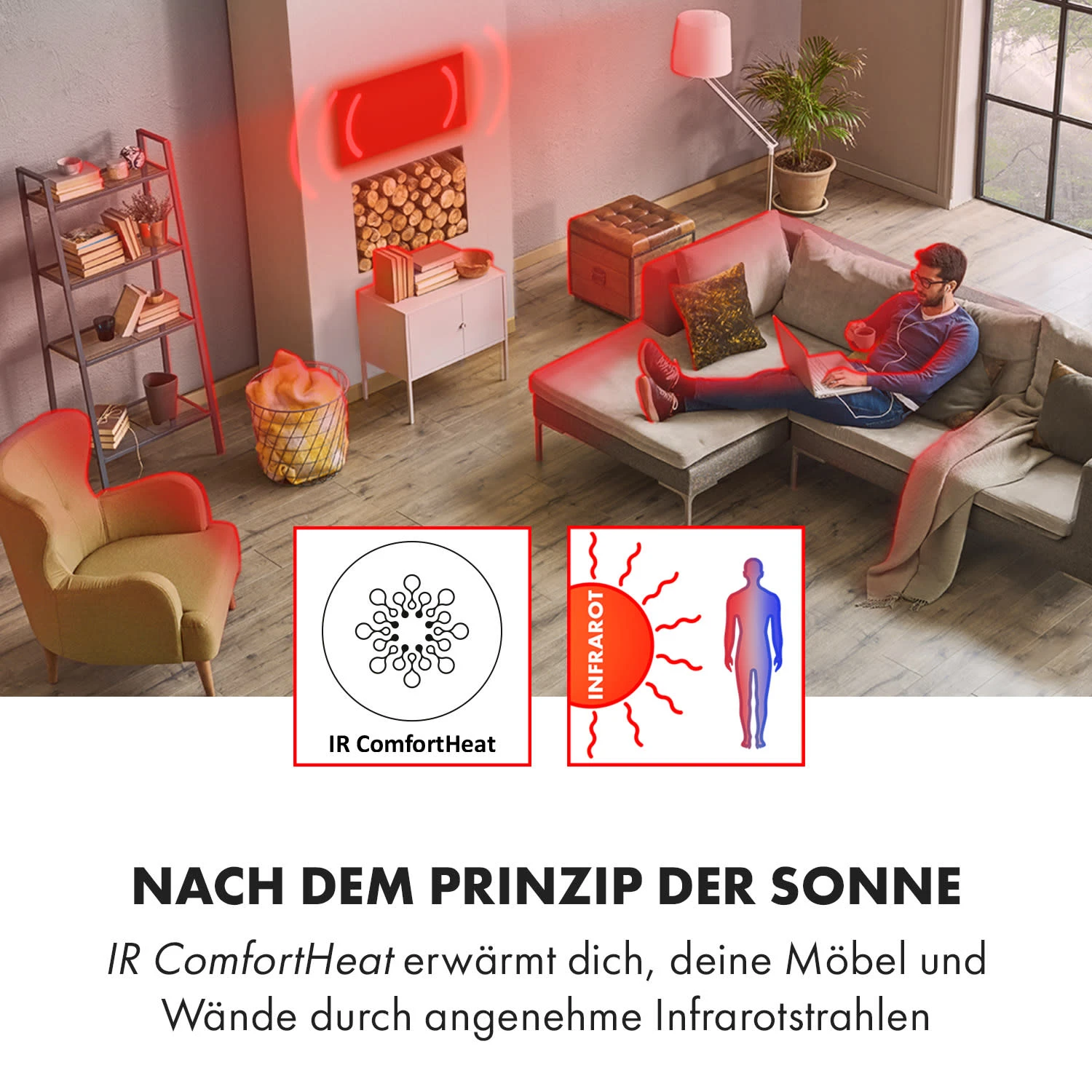 Crystal Wall Infrarotheizung 100x60cm 600W Wochentimer IP54 Weiß 2 Crystal Wall Infrarotheizung 100x60cm 600W Wochentimer IP54 Weiß – Bild 2