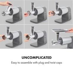 Mett Max Elektrischer Fleischwolf 600W Kupfermotor Aluminium -Küchengeräte 10034244 yy 0003 logo Klarstein Mett Max elektrischer Fleischwolf grau