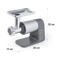 Mett Max Elektrischer Fleischwolf 600W Kupfermotor Aluminium -Küchengeräte 10034244 yy 0008 logo Klarstein Mett Max elektrischer Fleischwolf grau