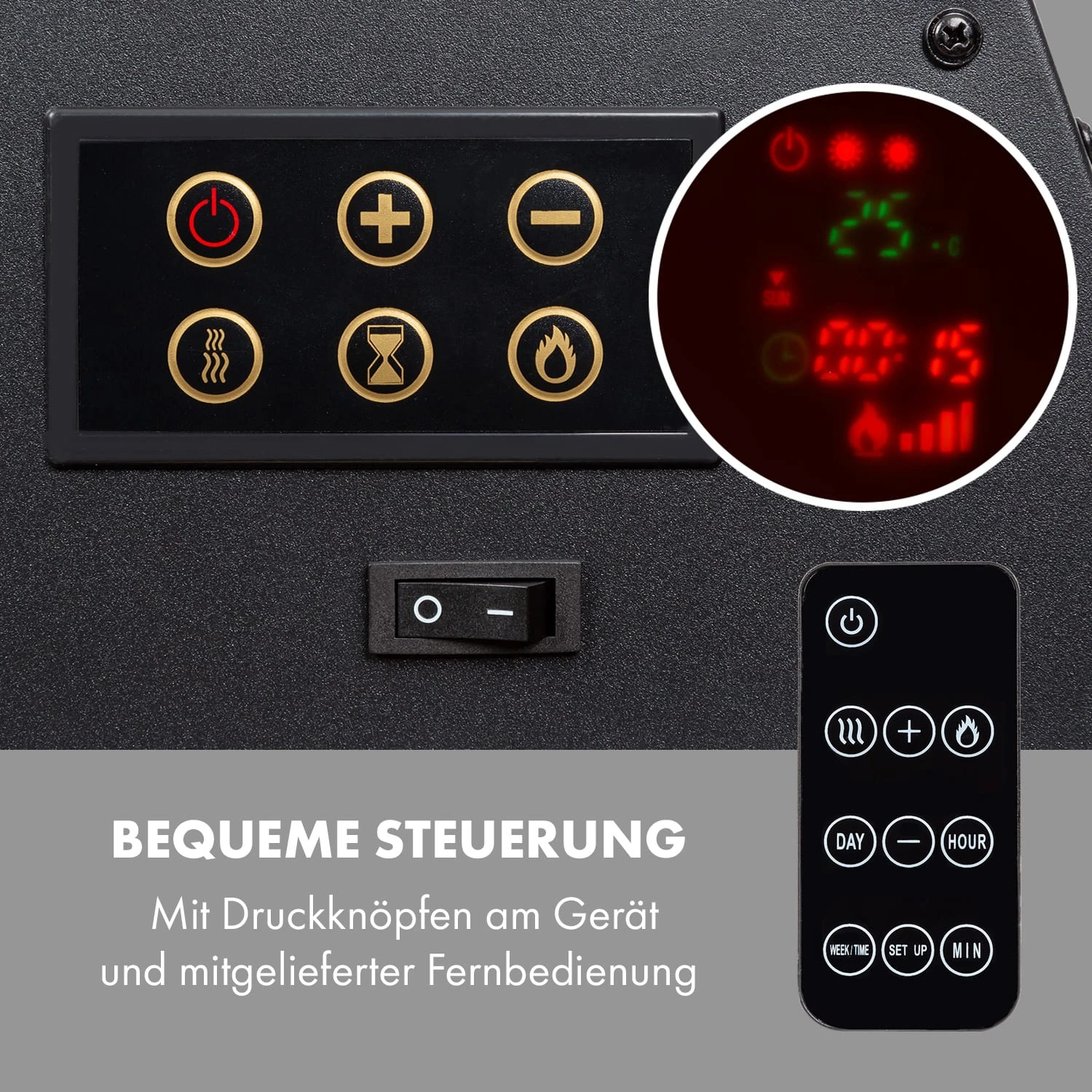 Lausanne Luxe Elektrischer Kamin 2000W 2 Heizstufen 90 Cm Edelstahl 4 Lausanne Luxe Elektrischer Kamin 2000W 2 Heizstufen 90 Cm Edelstahl – Bild 4