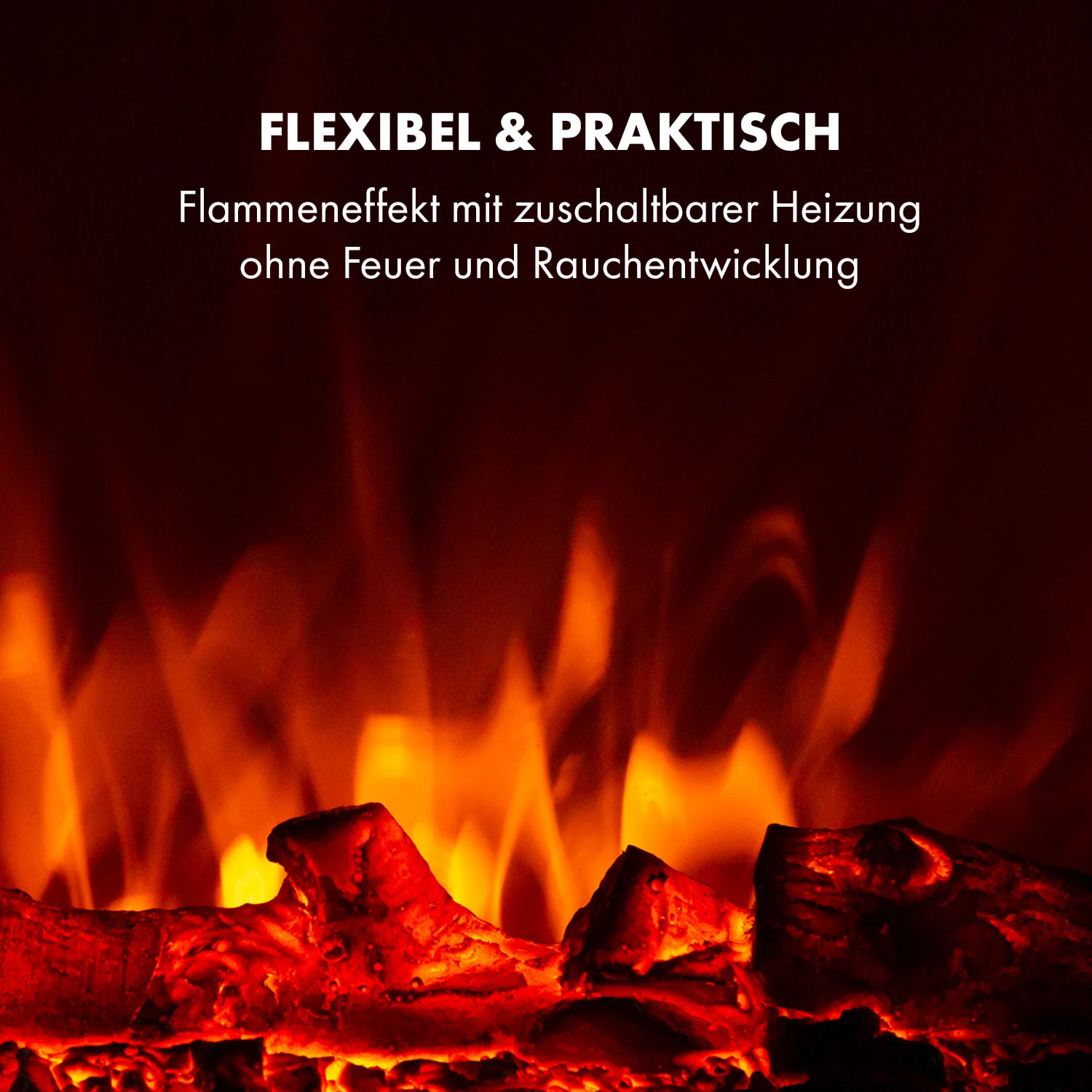 Lausanne Luxe Elektrischer Kamin 2000W 2 Heizstufen 90 Cm Edelstahl 5 Lausanne Luxe Elektrischer Kamin 2000W 2 Heizstufen 90 Cm Edelstahl – Bild 5