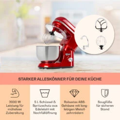 Bella Elegance Küchenmaschine 2000 W 2,7 PS 5,2 Ltr Edelstahl BPA-frei -Küchengeräte 10034364 de 0003 usp