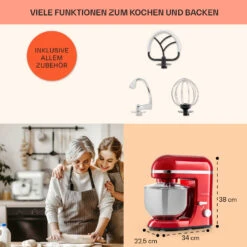 Bella Elegance Küchenmaschine 2000 W 2,7 PS 5,2 Ltr Edelstahl BPA-frei -Küchengeräte 10034364 de 0005 usp