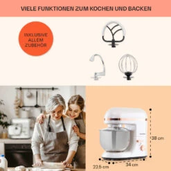 Bella Elegance Küchenmaschine 2000W/2,7PS/5,2 Ltr Edelstahl BPA-frei -Küchengeräte 10034365 de 0005 usp