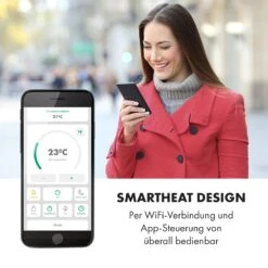 Bornholm Smart Konvektions-Heizgerät | 2000 W | SmartHeat Design: WiFi-Verbindung | LED-Display | 24-h-Timer | 2 Heizstufen: 1000 / 2000 W | IP24: Spritzwassergeschützt | Fernbedienung | Standgerät -Küchengeräte 10034391 de 0008 logo