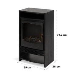 Bergamo Elektrischer Kamin 900/1800W Thermostat Holzoptik -Küchengeräte 10034397 yy 0007 logo Klarstein Bergamo Elektrischer Kamin schwarz
