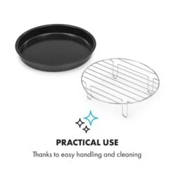 AeroVital Cube Chef Pizzateller Hoher Grilleinsatz Zubehör Edelstahl -Küchengeräte 10034411 yy 0005 logo Klarstein AeroVital Cube Chef Pizzateller