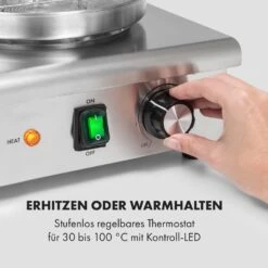 Wurstfabrik 600 Hot Dog Maker 600W 3 Spieße 5L 30-100°C Glas Edelstahl -Küchengeräte 10034454 de 0003 logo