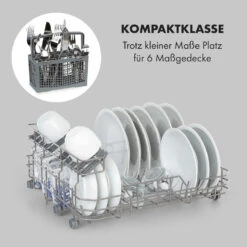 Azuria Geschirrspülmaschine 1380W 6,5L 6 Gedecke Schwarze Glasfront -Küchengeräte 10034510 de 0003 logo