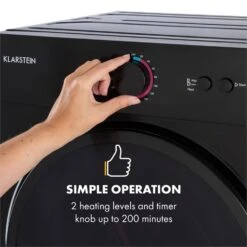 Jet Set Mini-Wäschetrockner Ablufttrockner 1020W EEK C 3kg 50cm -Küchengeräte 10034512 yy 0004 logo Klarstein Jet Set Waeschetrockner schwarz