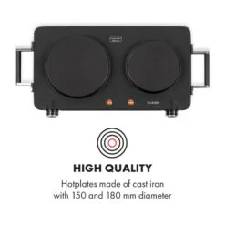 Cookorama Doppelkochplatte 1900-2250 W 150/180 Mm Ø 5 Stufen Schwarz -Küchengeräte 10034573 yy 0003 logo Klarstein Cookorama Doppelkochplatte schwarz