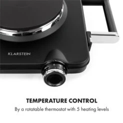 Cookorama Doppelkochplatte 1900-2250 W 150/180 Mm Ø 5 Stufen Schwarz -Küchengeräte 10034573 yy 0005 logo Klarstein Cookorama Doppelkochplatte schwarz