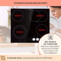 EasyCook Keramikkochfeld 6100W Drehregler Schwarz -Küchengeräte 10034604 de 0003 usp