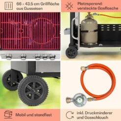 Tomahawk Gasgrill 4x3,6 KW + 2,7 KW Brenner 66x43,5 Cm Grill Edelstahl -Küchengeräte 10034710 de 0005 usp