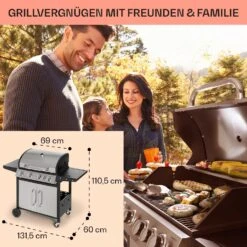 Tomahawk Gasgrill 4x3,6 KW + 2,7 KW Brenner 66x43,5 Cm Grill Edelstahl -Küchengeräte 10034710 de 0006 usp