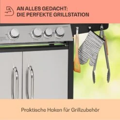 Tomahawk Gasgrill 4x3,6 KW + 2,7 KW Brenner 66x43,5 Cm Grill Edelstahl -Küchengeräte 10034710 de 0007 usp