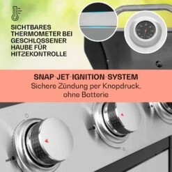 Tomahawk Gasgrill 3 X 3,6 KW Brenner 60 X 43,5 Cm Grill Edelstahl -Küchengeräte 10034711 de 0004 usp