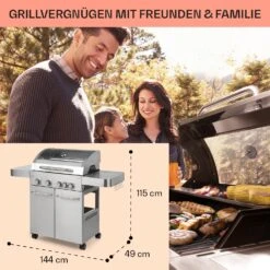 Valkyrie Gasgrill 4x3,5 KW + 3,15 KW Brenner 74x44 Cm Grill Edelstahl -Küchengeräte 10034715 de 0006 usp