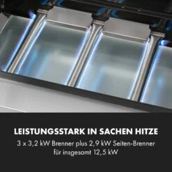 Valkyrie Gasgrill 3x3,2 + 2,9 KW Sichtfenster 54x42 Cm Grill Edelstahl -Küchengeräte 10034845 de 0005 logo