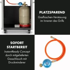Valkyrie Gasgrill 3x3,2 + 2,9 KW Sichtfenster 54x42 Cm Grill Edelstahl -Küchengeräte 10034845 de 0007 logo