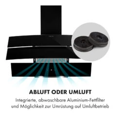 Antonia Dunstabzugshaube Kopffrei 90cm 350m³/h Touch-Bedienfeld Glas -Küchengeräte 10034868 de 0003 logo