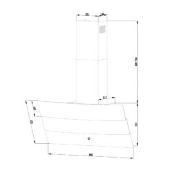 Antonia Dunstabzugshaube Kopffrei 90cm 350m³/h Touch-Bedienfeld Glas -Küchengeräte 10034868 yy 0010 logo Klarstein Antonia Dunstabzugshaube 90cm schwarz