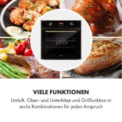 Elizabeth Einbaubackofen Retro 2200 Watt 70l Messingoptik Display -Küchengeräte 10034880 de 0004 logo