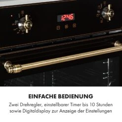 Elizabeth Einbaubackofen Retro 2200 Watt 70l Messingoptik Display -Küchengeräte 10034880 de 0005 logo