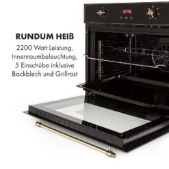Elizabeth Einbaubackofen Retro 2200 Watt 70l Messingoptik Display -Küchengeräte 10034880 de 0006 logo