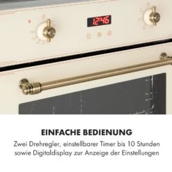 Elizabeth Einbaubackofen Retro 2200W 70L 50 - 250 °C Timer Display 13 Elizabeth Einbaubackofen Retro 2200W 70L 50 - 250 °C Timer Display -Küchengeräte 10034881 de 0005 logo