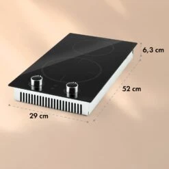 Kochheld Doppel-Induktionskochfeld 2900W Dreh-Regler Glas Schwarz -Küchengeräte 10034946 yy 0011 dimensions