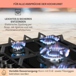 Alchemist 5 Zonen Gaskochfeld Aluminium-Brenner Glaskeramik Schwarz -Küchengeräte 10034970 de 0005 usp