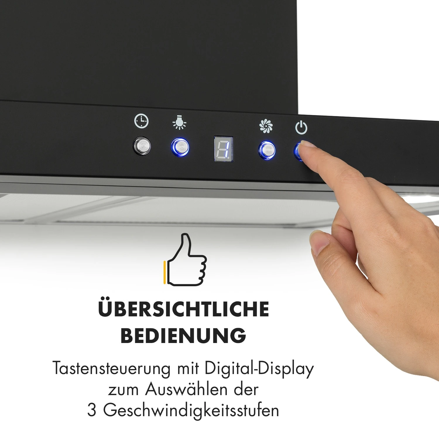 Limelight Dunstabzugshaube 60cm Wandhaube 600m³/h Schwarz 8 Limelight Dunstabzugshaube 60cm Wandhaube 600m³/h Schwarz – Bild 8