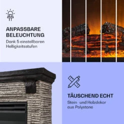 Etna Elektrokamin 1800W Wochentimer Fernbedienung LED -Küchengeräte 10035043 de 0005 logo